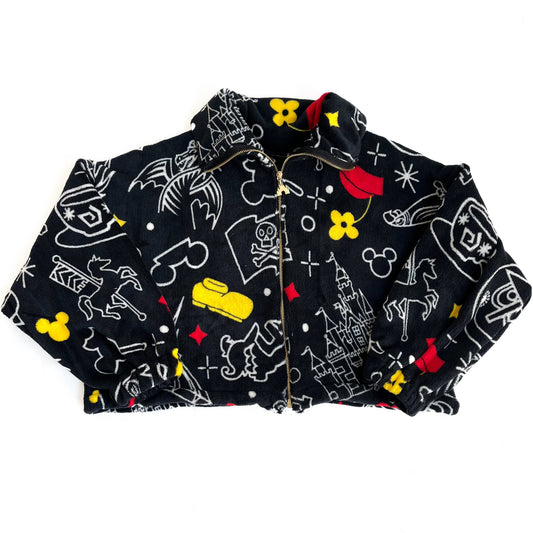 Upcycled Plush Park Icons Crop Jacket