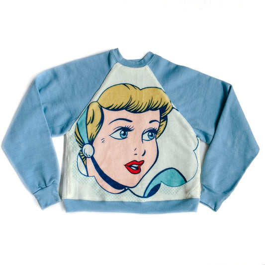 Upcycled Blue Princess Crewneck